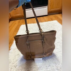 Coach Tan Leather Tote Bag